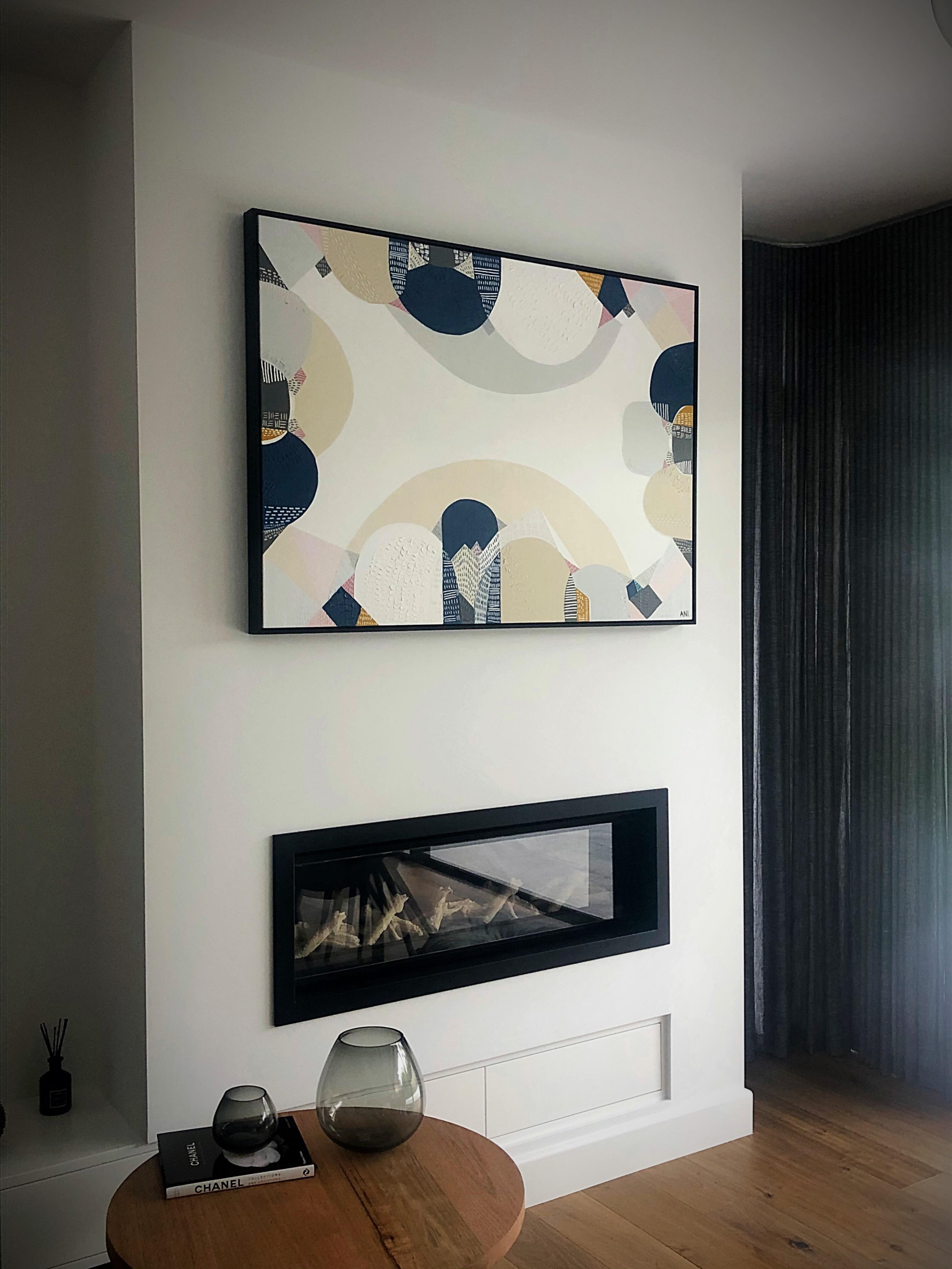 Blue Mountains Spirit – abstract Australian landscape print by Ani Ipradjian featuring soft blue tones and textured layers inspired by the eucalyptus haze and scenic beauty of Sydney’s Blue Mountains.