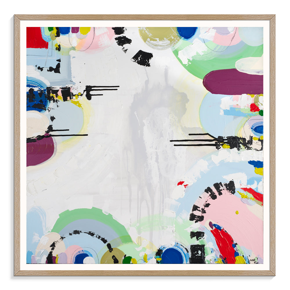 "Albert Park Love abstract art print by Australian artist Ani Ipradjian – pastel and dark tones inspired by Melbourne’s Albert Park sunsets and lake view"