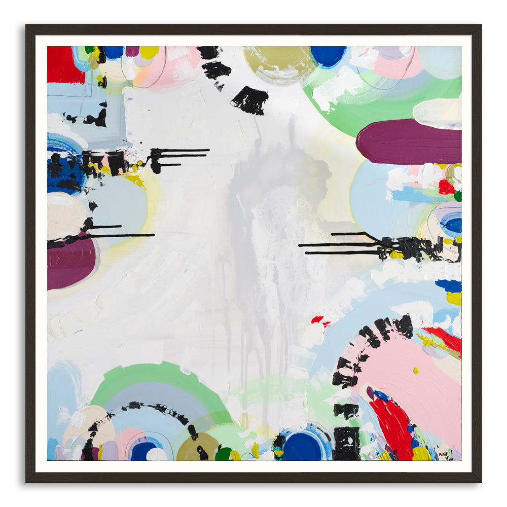 "Albert Park Love abstract art print by Australian artist Ani Ipradjian – pastel and dark tones inspired by Melbourne’s Albert Park sunsets and lake view"