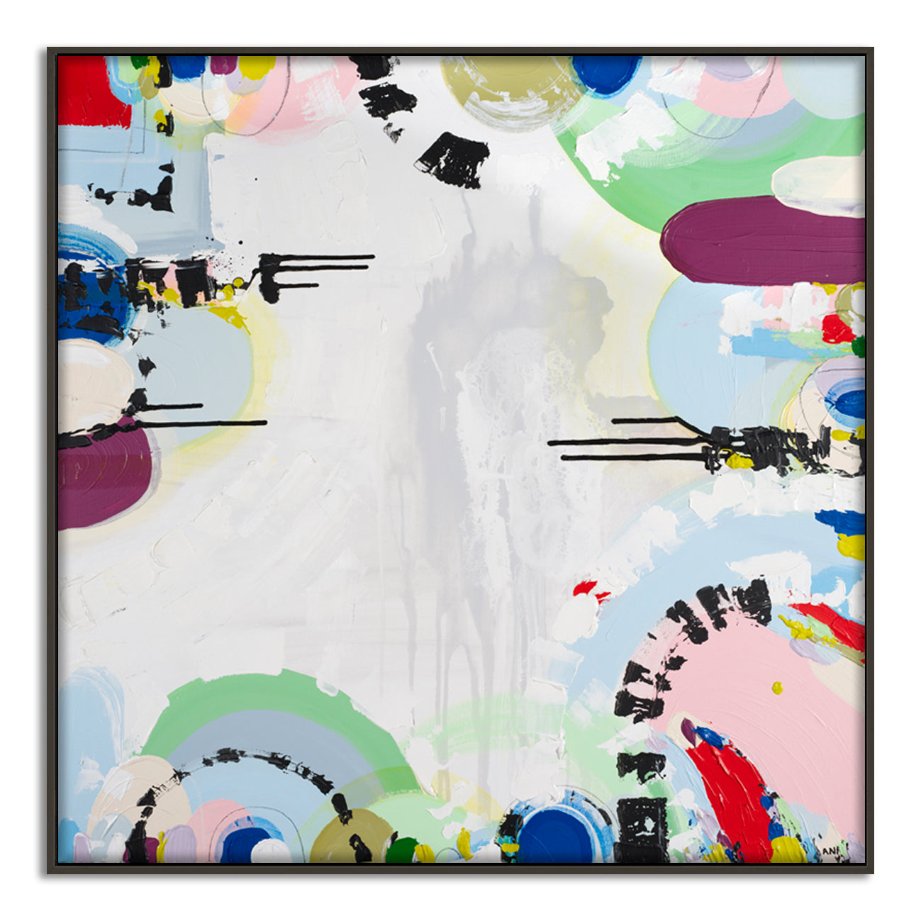 "Albert Park Love abstract art print by Australian artist Ani Ipradjian – pastel and dark tones inspired by Melbourne’s Albert Park sunsets and lake view"