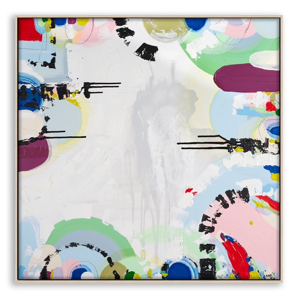 "Albert Park Love abstract art print by Australian artist Ani Ipradjian – pastel and dark tones inspired by Melbourne’s Albert Park sunsets and lake view"