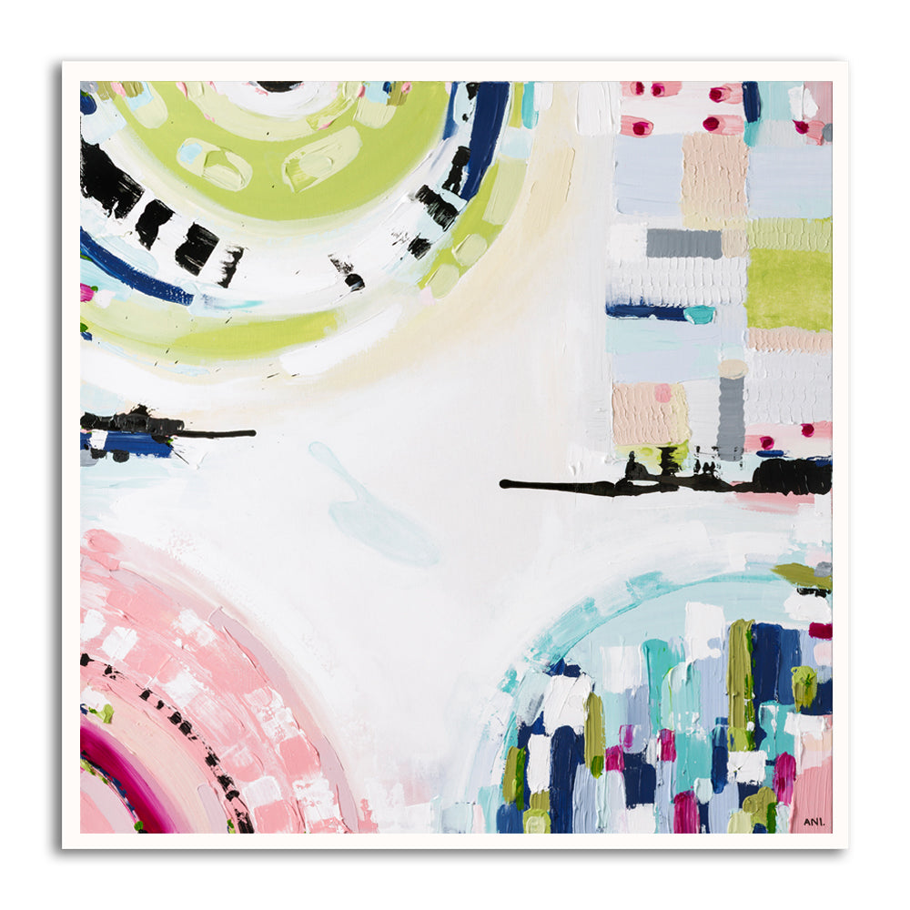 Albert Park Spirit abstract print by Australian artist Ani Ipradjian featuring pastel and dark tones inspired by Albert Park sunsets and lake, showcasing a modern interpretation of Melbourne’s iconic suburb. Ideal for collectors of Australian contemporary art.