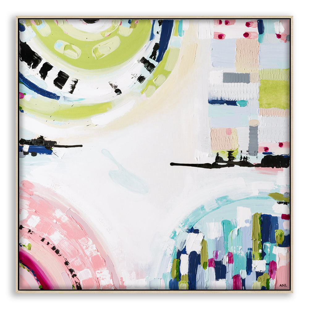 Albert Park Spirit abstract print by Australian artist Ani Ipradjian featuring pastel and dark tones inspired by Albert Park sunsets and lake, showcasing a modern interpretation of Melbourne’s iconic suburb. Ideal for collectors of Australian contemporary art.