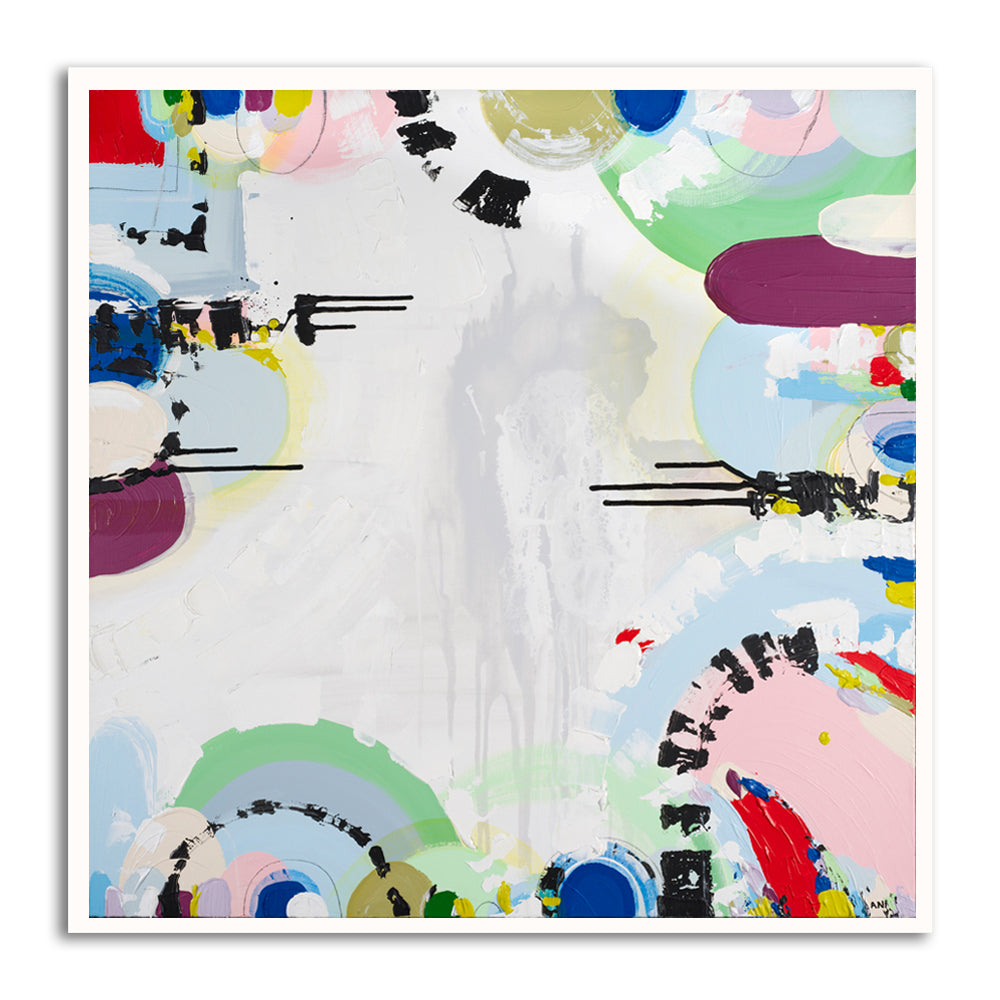 "Albert Park Love abstract art print by Australian artist Ani Ipradjian – pastel and dark tones inspired by Melbourne’s Albert Park sunsets and lake view"