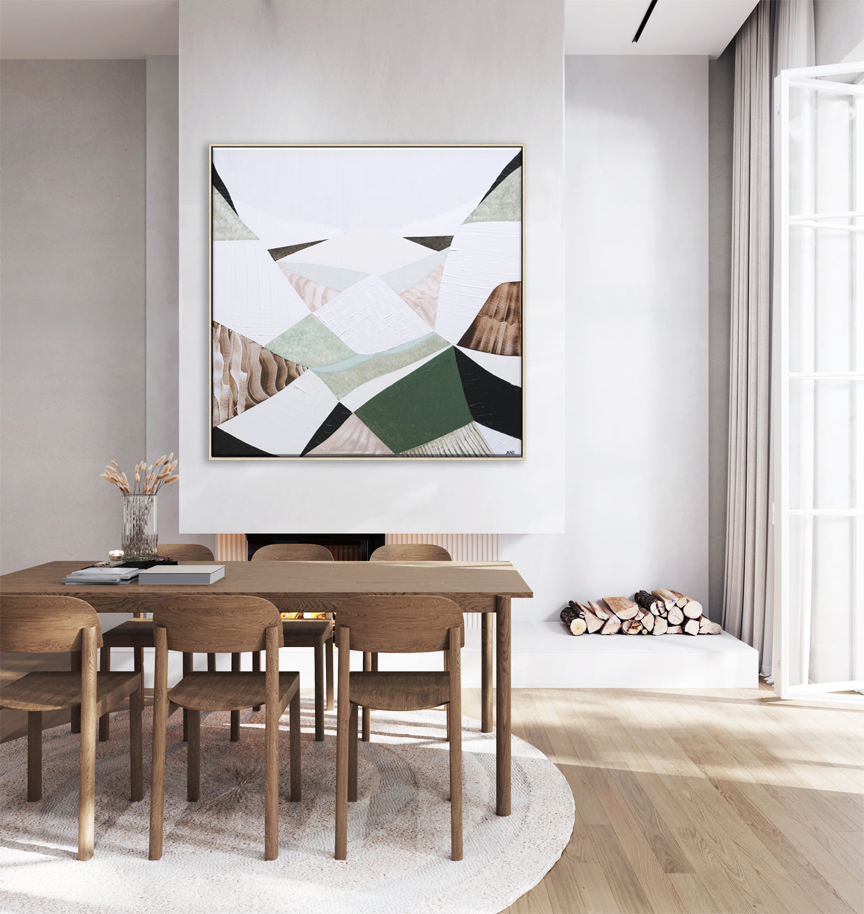 "Great Dividing Ranges" – Original abstract landscape painting by Australian artist Ani Ipradjian, featuring earthy browns, sage greens, and rich textures inspired by Australia’s iconic mountain range spanning Queensland, New South Wales, and Victoria; perfect for collectors of Australian art, nature-inspired interiors, and global art enthusiasts.