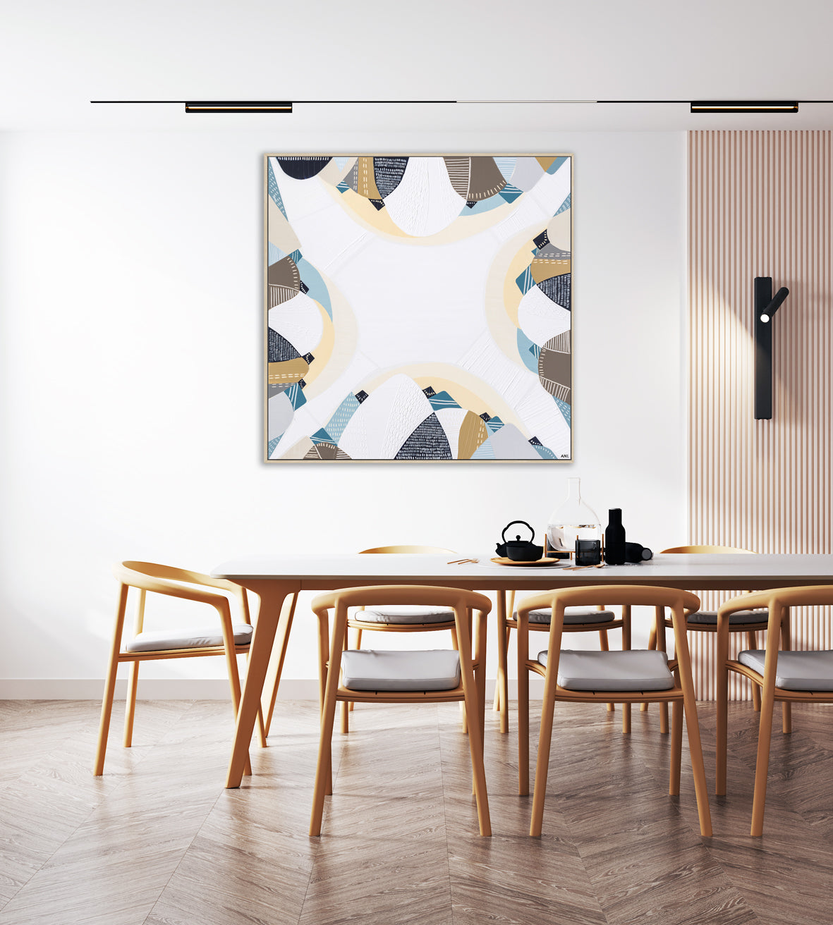 Australian Coast print by Ani Ipradjian – abstract coastal artwork featuring sandy neutrals and ocean blues, inspired by Australia's serene beaches. Ideal for coastal interior design and Australian art collectors.