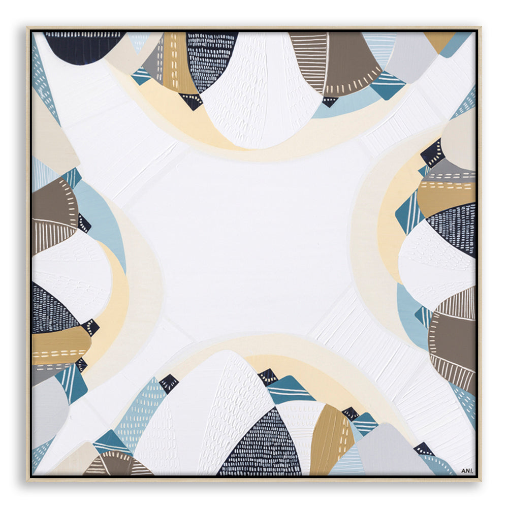 Australian Coast print by Ani Ipradjian – abstract coastal artwork featuring sandy neutrals and ocean blues, inspired by Australia's serene beaches. Ideal for coastal interior design and Australian art collectors.