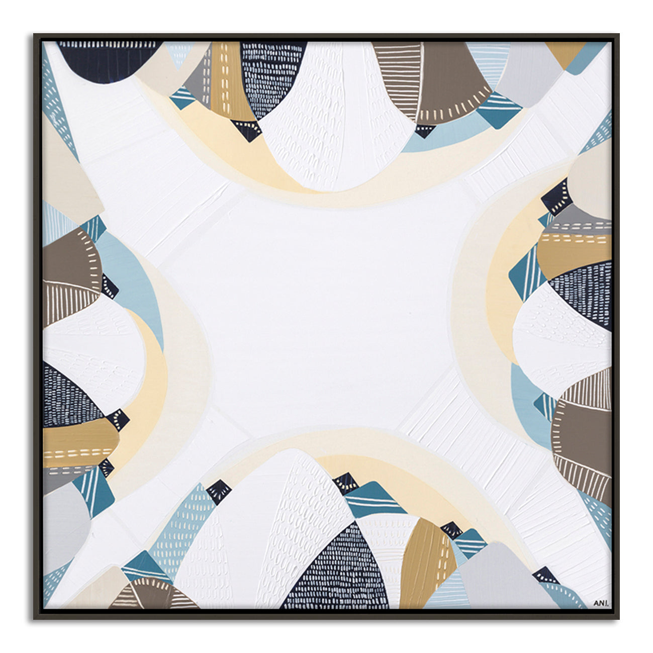 Australian Coast print by Ani Ipradjian – abstract coastal artwork featuring sandy neutrals and ocean blues, inspired by Australia's serene beaches. Ideal for coastal interior design and Australian art collectors.