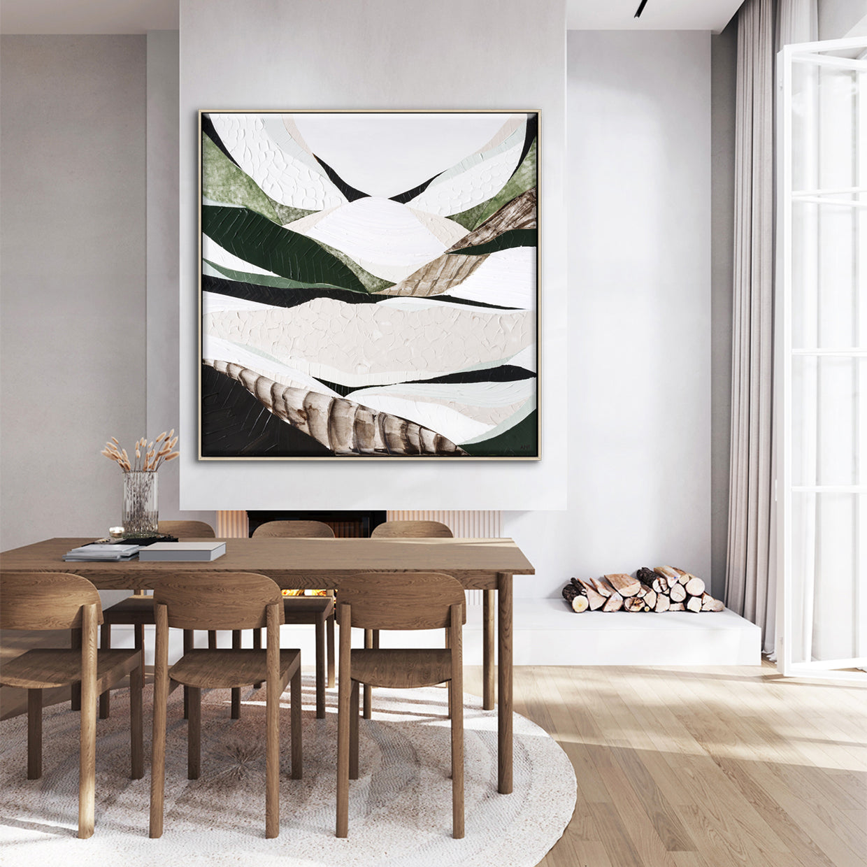 Australian Dividing Ranges 2 by Melbourne artist Ani Ipradjian — contemporary abstract Australian mountain landscape painting and print inspired by the Great Dividing Range. Features earthy browns, sage greens, and textured layers capturing native bushland, rugged terrain, and Australia’s natural beauty across Queensland, New South Wales, and Victoria. Ideal for art collectors, interior designers, home decorators, and lovers of modern Australian landscape art. Available framed in Tasmanian Oak, Black, or Wh