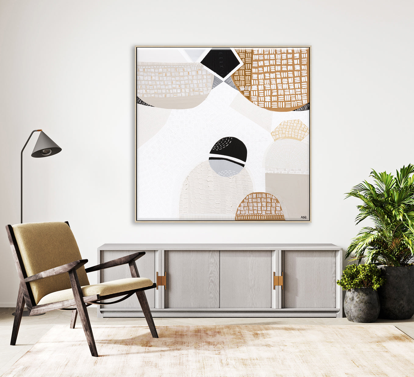 Australian Outback Road 2 – abstract landscape painting and fine art print by Melbourne-based Australian artist Ani Ipradjian. Featuring earthy mustard tones, ocean blues, and textured brushwork inspired by Australia’s vast Outback, this artwork captures the natural beauty, freedom, and spirit of the Australian landscape. Perfect for collectors of original paintings, interior designers, and buyers of high-quality wall art prints seeking authentic Australian art with bold colour, texture, and modern design.