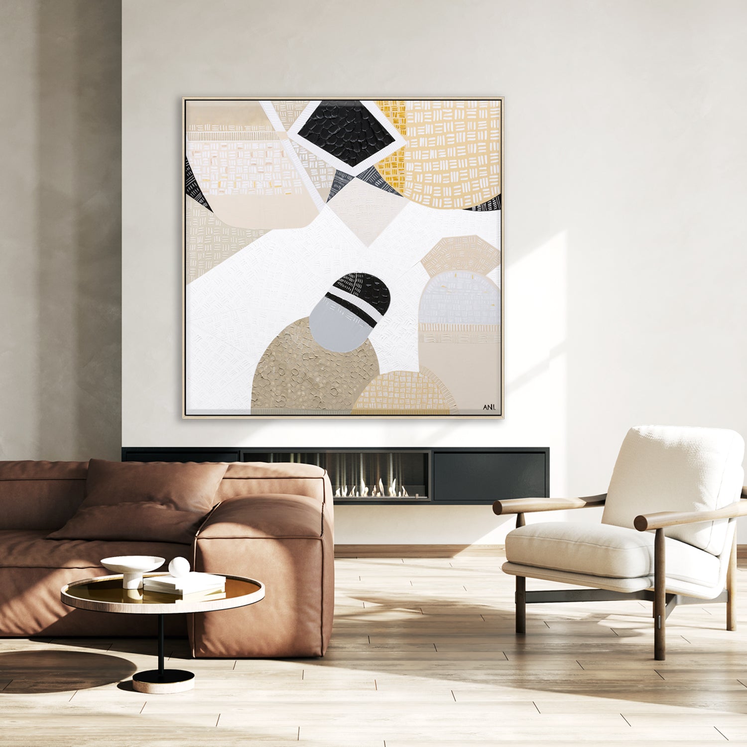 Ani Ipradjian an abstract artist Inspired by the wide-open beauty of the Australian Outback, Australian Outback Road 5 is an original abstract painting by Melbourne-based artist Ani Ipradjian. Earthy mustard tones and ocean blues reflect the rich land and coastal beauty captured during Ani’s cross-country train journey from Melbourne to Perth. This piece celebrates Australia's natural essence through bold colour and textured form—perfect for collectors, decorators, and lovers of contemporary Australian art.