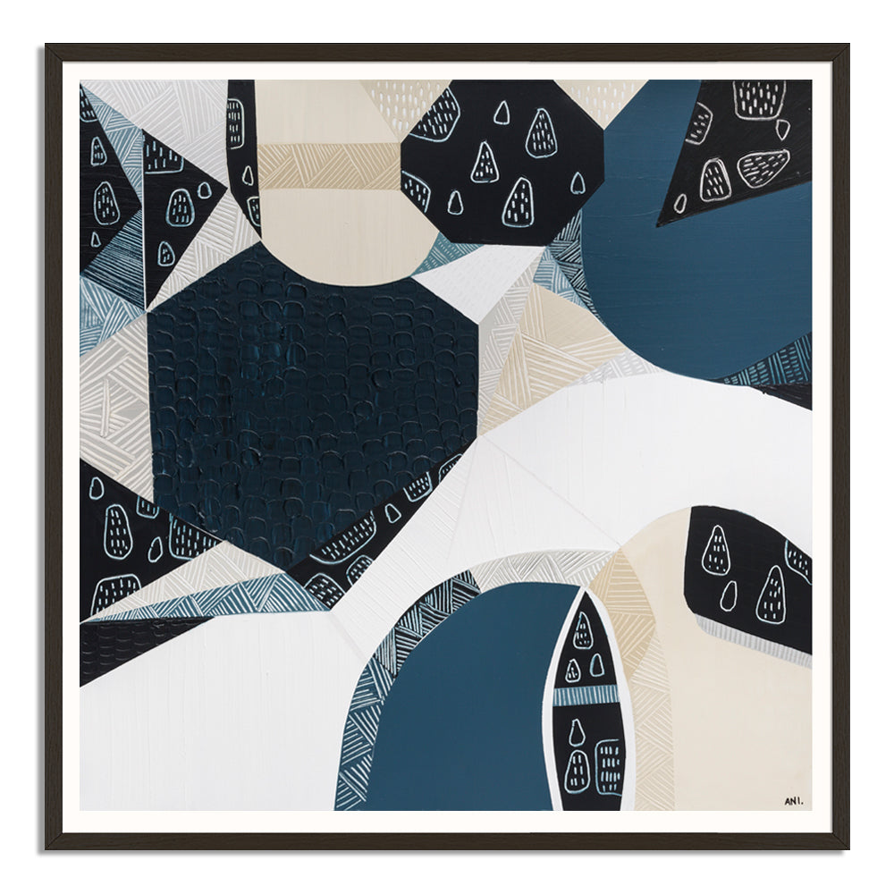 Australian Stone art print by Ani Ipradjian. Inspired by Australia’s iconic Bluestone architecture and landscapes. Textured abstract Australian print for collectors and global interior design.