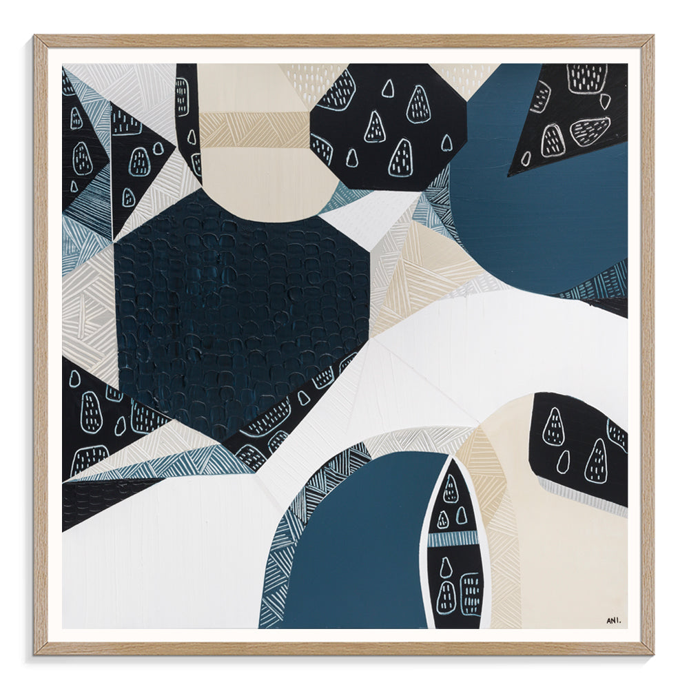 Australian Stone art print by Ani Ipradjian. Inspired by Australia’s iconic Bluestone architecture and landscapes. Textured abstract Australian print for collectors and global interior design.