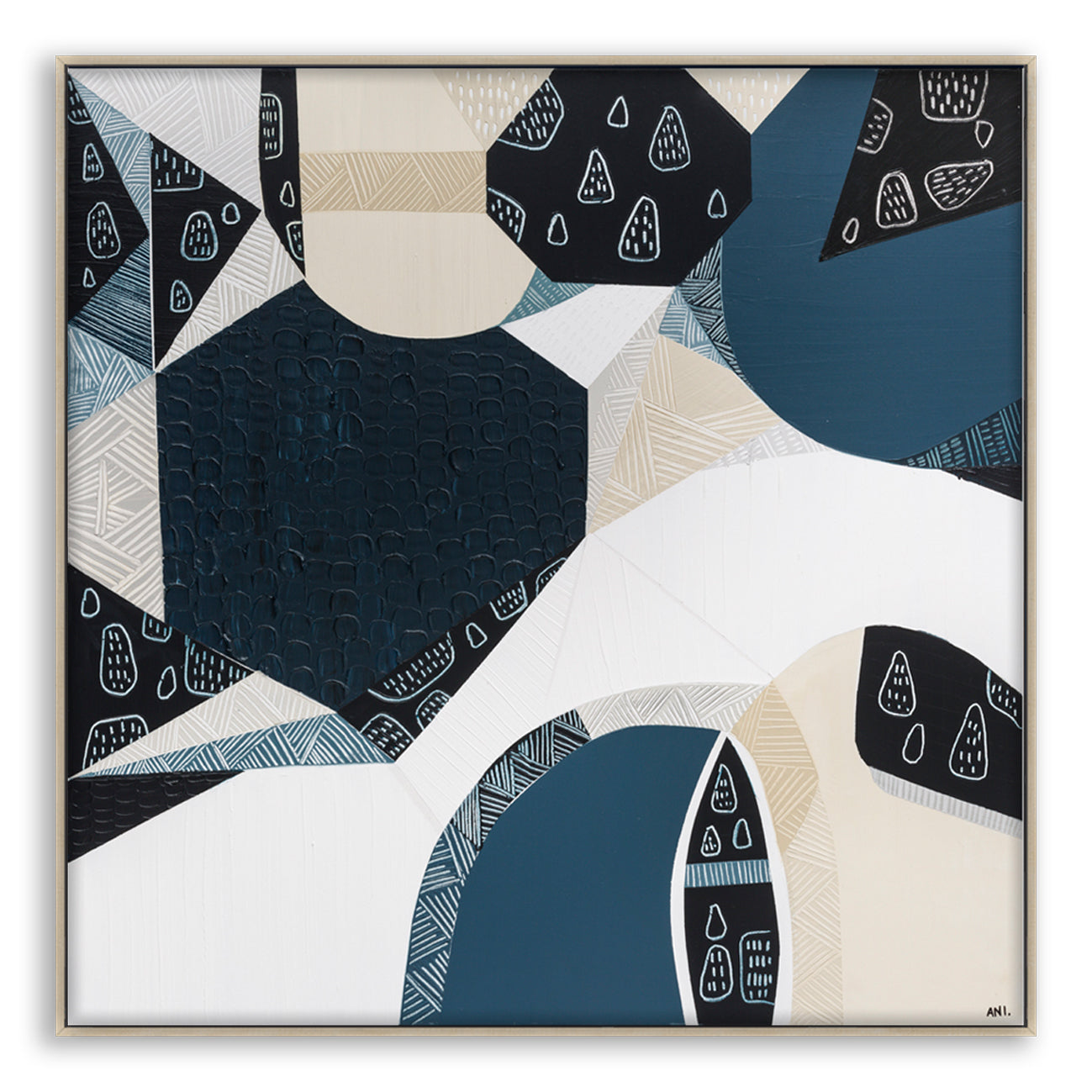 Original abstract painting titled "Australian Stone" by Melbourne-based artist Ani Ipradjian, featuring textured layers and earthy tones inspired by Australia's iconic bluestone landscapes.