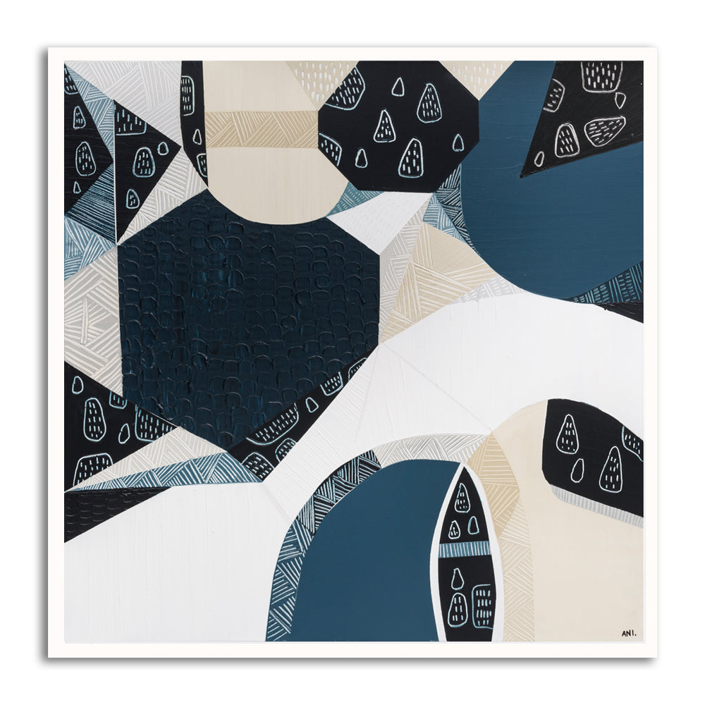 Australian Stone art print by Ani Ipradjian. Inspired by Australia’s iconic Bluestone architecture and landscapes. Textured abstract Australian print for collectors and global interior design.