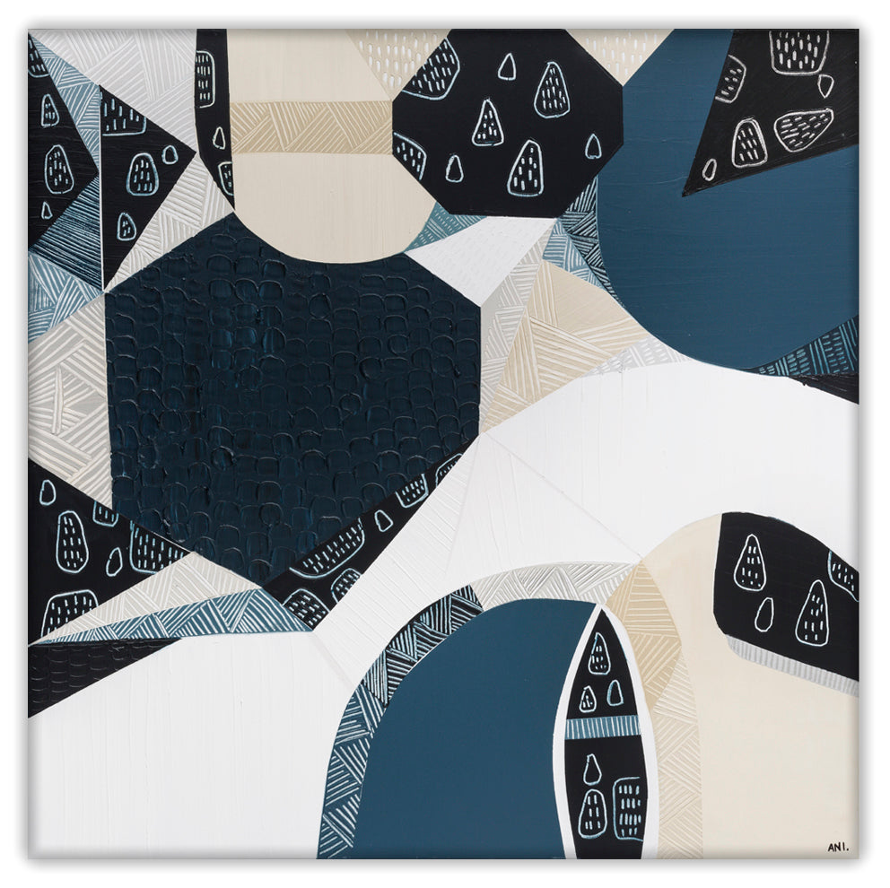 Australian Stone art print by Ani Ipradjian. Inspired by Australia’s iconic Bluestone architecture and landscapes. Textured abstract Australian print for collectors and global interior design.