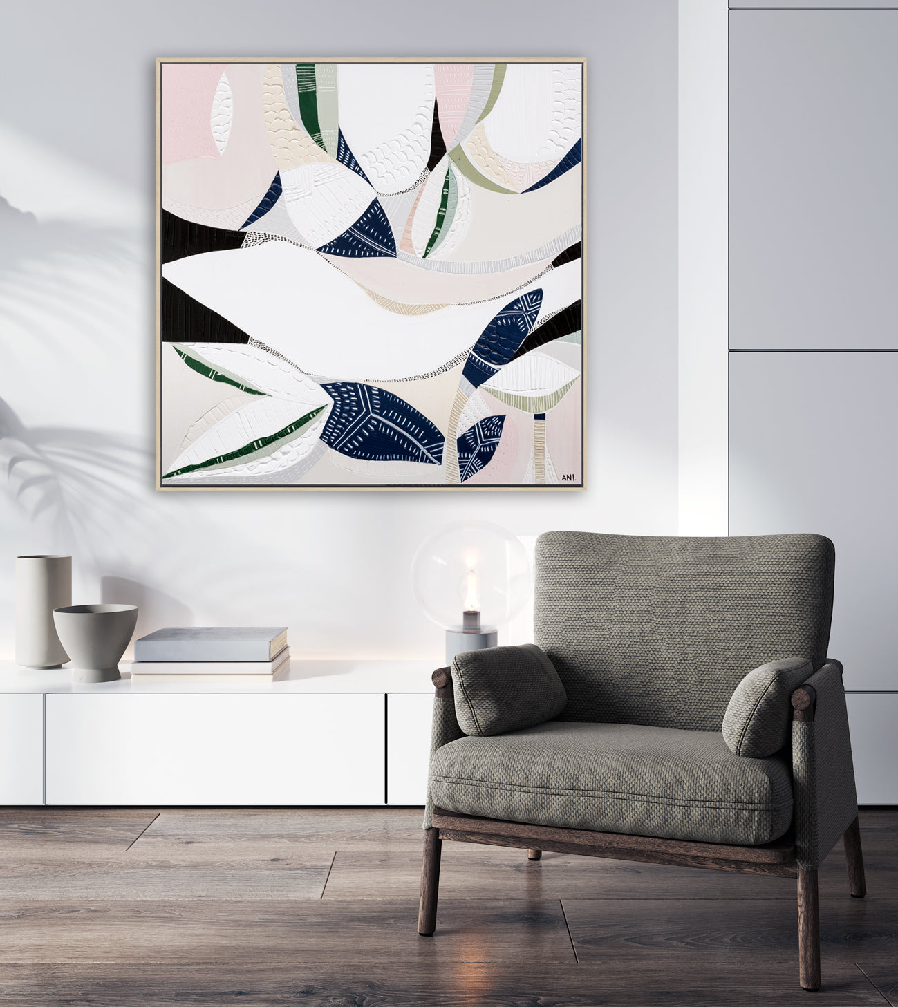 "Australian Wild Flower 2" – Original floral painting by Australian artist Ani Ipradjian, featuring abstract native wildflowers and textured earth tones, similar to the artwork featured on The Block 2022.