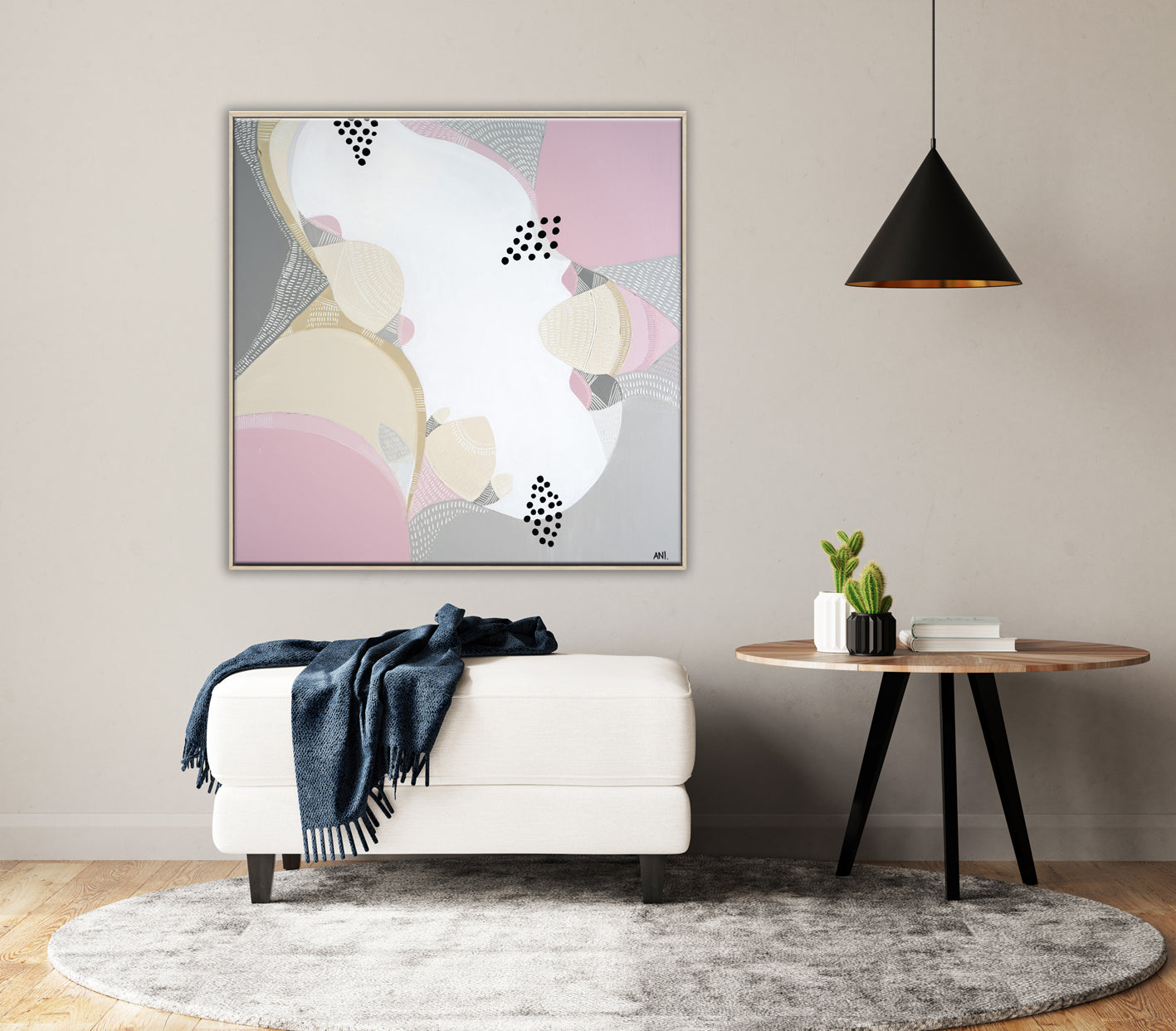 "Banksia Spirit print by Ani Ipradjian – Australian native Banksia floral wall art with earthy tones and textured abstract design"