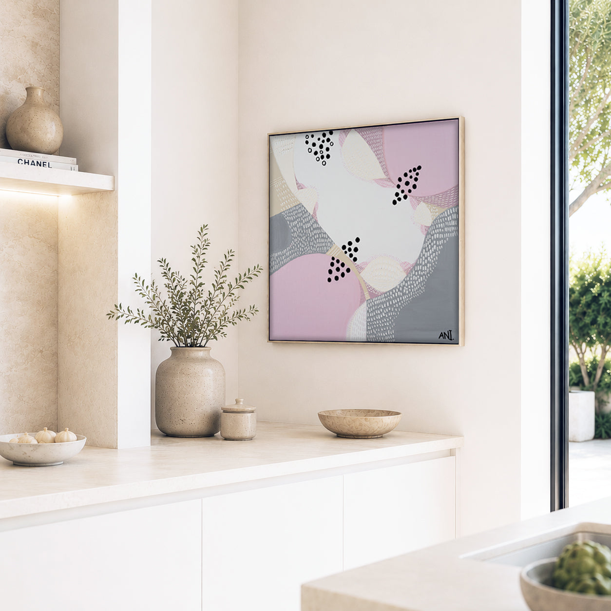 Banksia in Bloom" – Original floral painting by Australian artist Ani Ipradjian, featuring the Banksia prionotes in textured autumn tones, inspired by native Western Australian