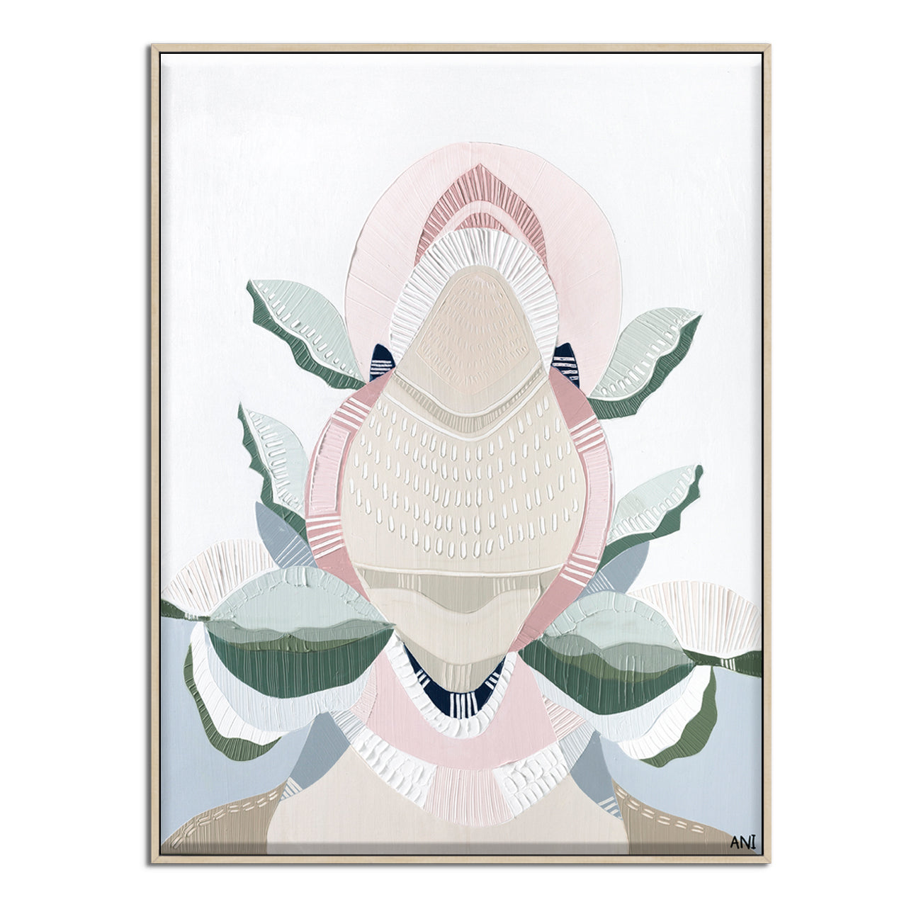 "Banksia Elements 1" – Original abstract painting by Australian artist Ani Ipradjian, inspired by the textures and colours of native Banksia flowers, celebrating their layered, spiky floral forms and natural elegance.