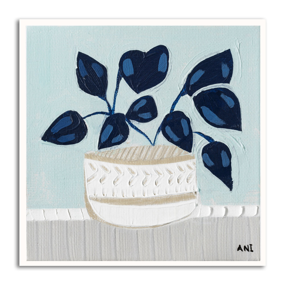 Blue Monstera is a contemporary botanical art print inspired by the towering monstera plant in my studio—an ever-present symbol of growth and creativity. Known for bringing good luck and positive energy to homes and businesses, the monstera represents abundance and vitality.