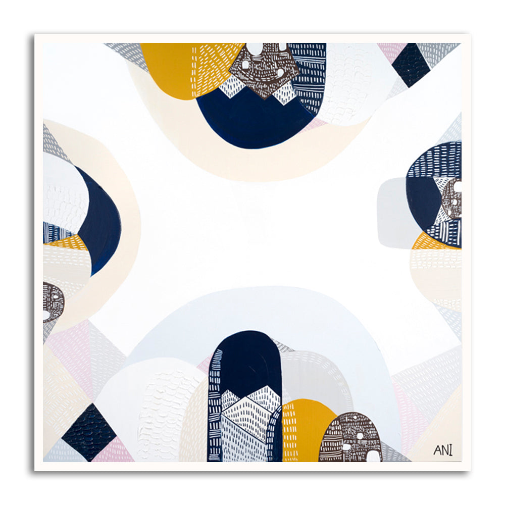 Blue Mountains landscape print by Ani Ipradjian. Abstract Australian artwork inspired by New South Wales’ eucalyptus forests and natural blue haze, perfect for collectors and global art buyers