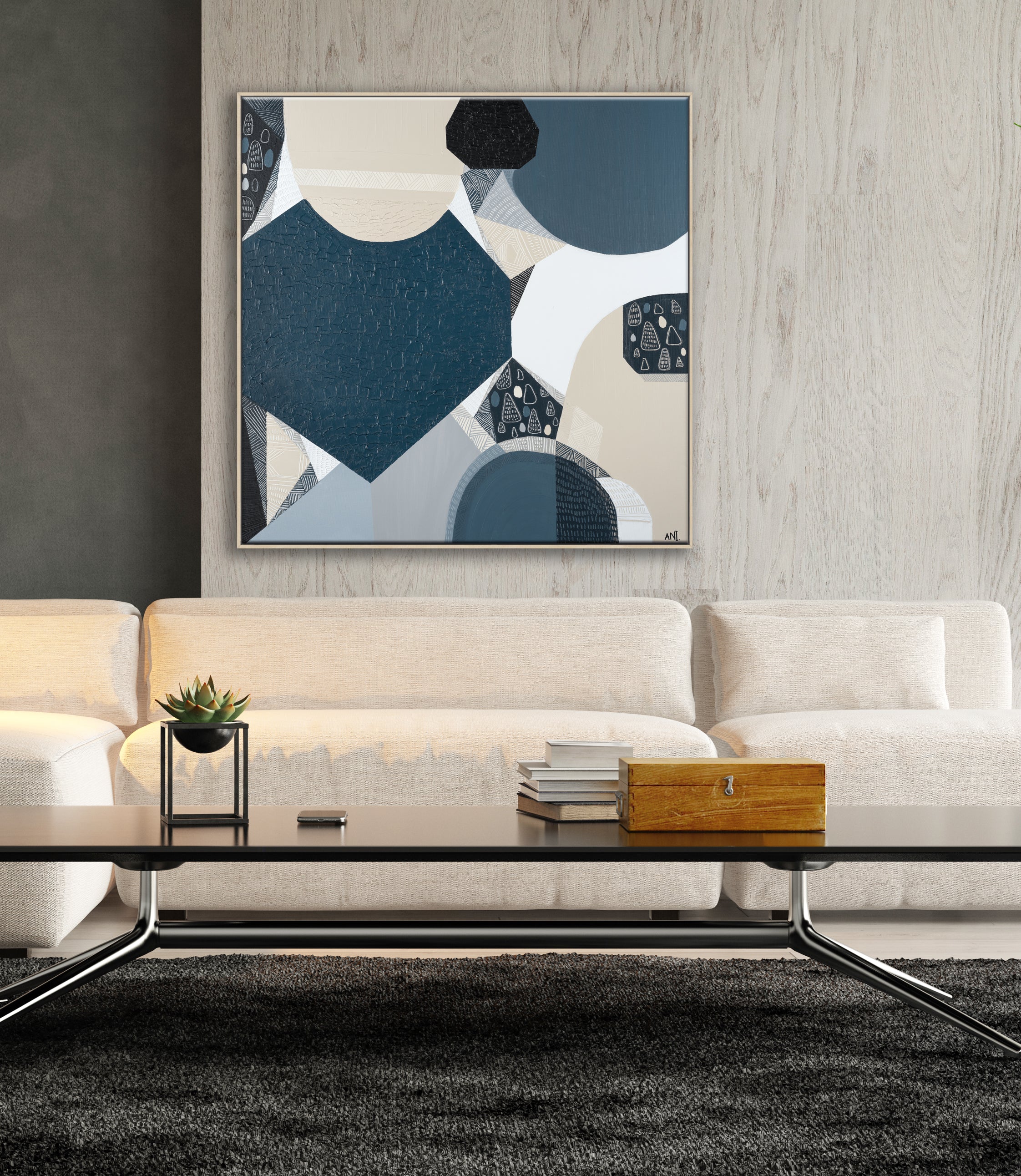 "Bluestone Basalt 1 print by Ani Ipradjian – abstract Australian architecture artwork inspired by Melbourne’s basalt stone and Victorian-era design"
