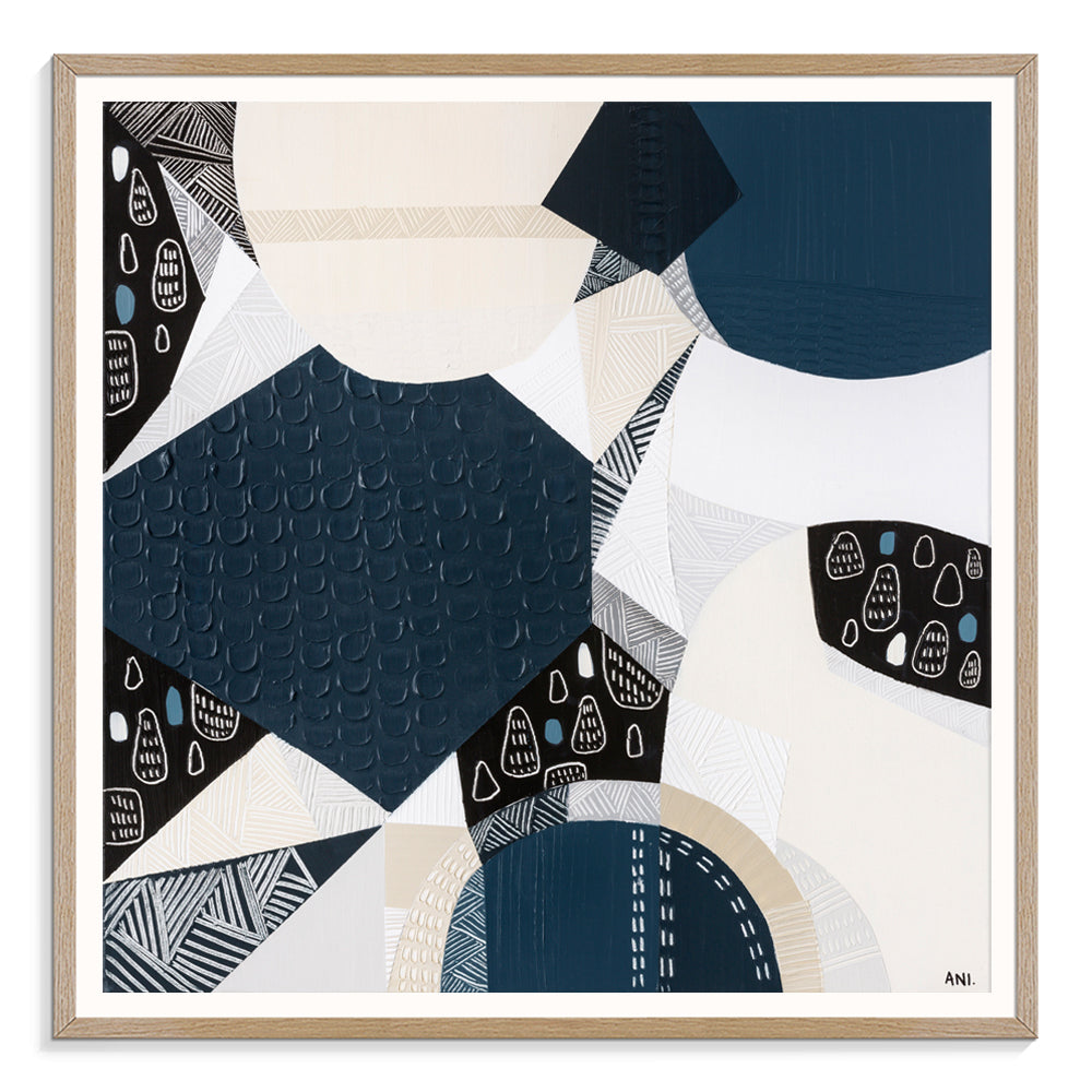 "Bluestone Heritage 1 art print by Ani Ipradjian. Abstract architectural artwork inspired by Melbourne’s Victorian-era bluestone laneways and buildings. Textured Australian art for global collectors and interior designers."