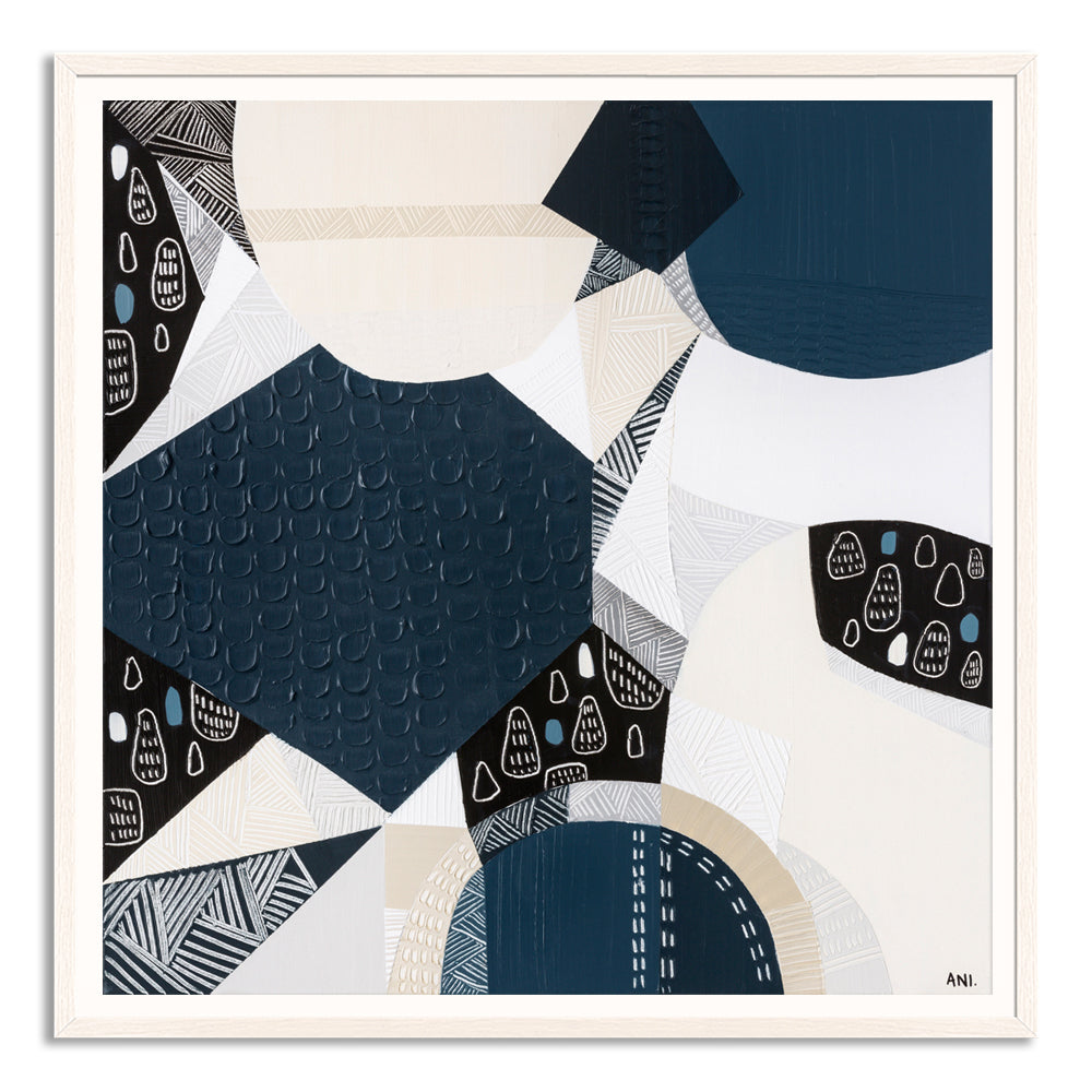 "Bluestone Heritage 1 art print by Ani Ipradjian. Abstract architectural artwork inspired by Melbourne’s Victorian-era bluestone laneways and buildings. Textured Australian art for global collectors and interior designers."