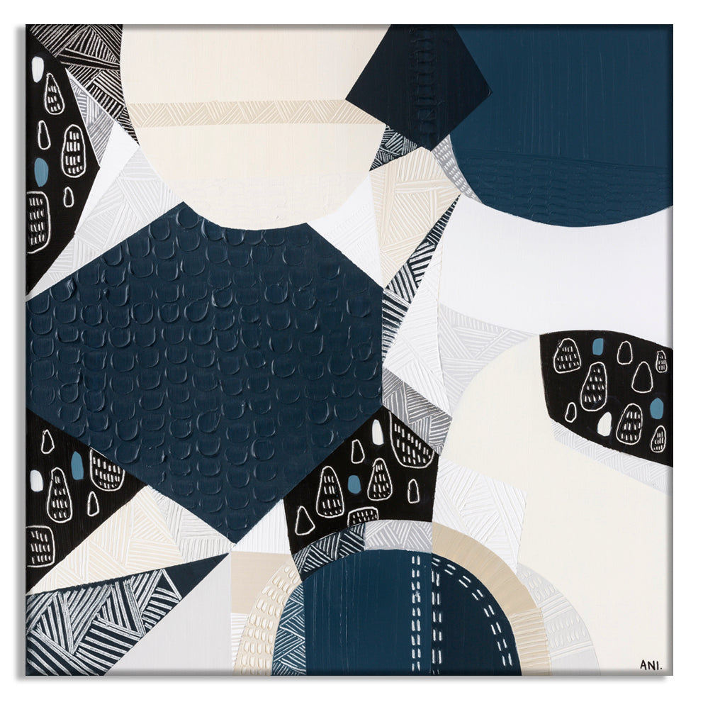 "Bluestone Heritage 1 art print by Ani Ipradjian. Abstract architectural artwork inspired by Melbourne’s Victorian-era bluestone laneways and buildings. Textured Australian art for global collectors and interior designers."