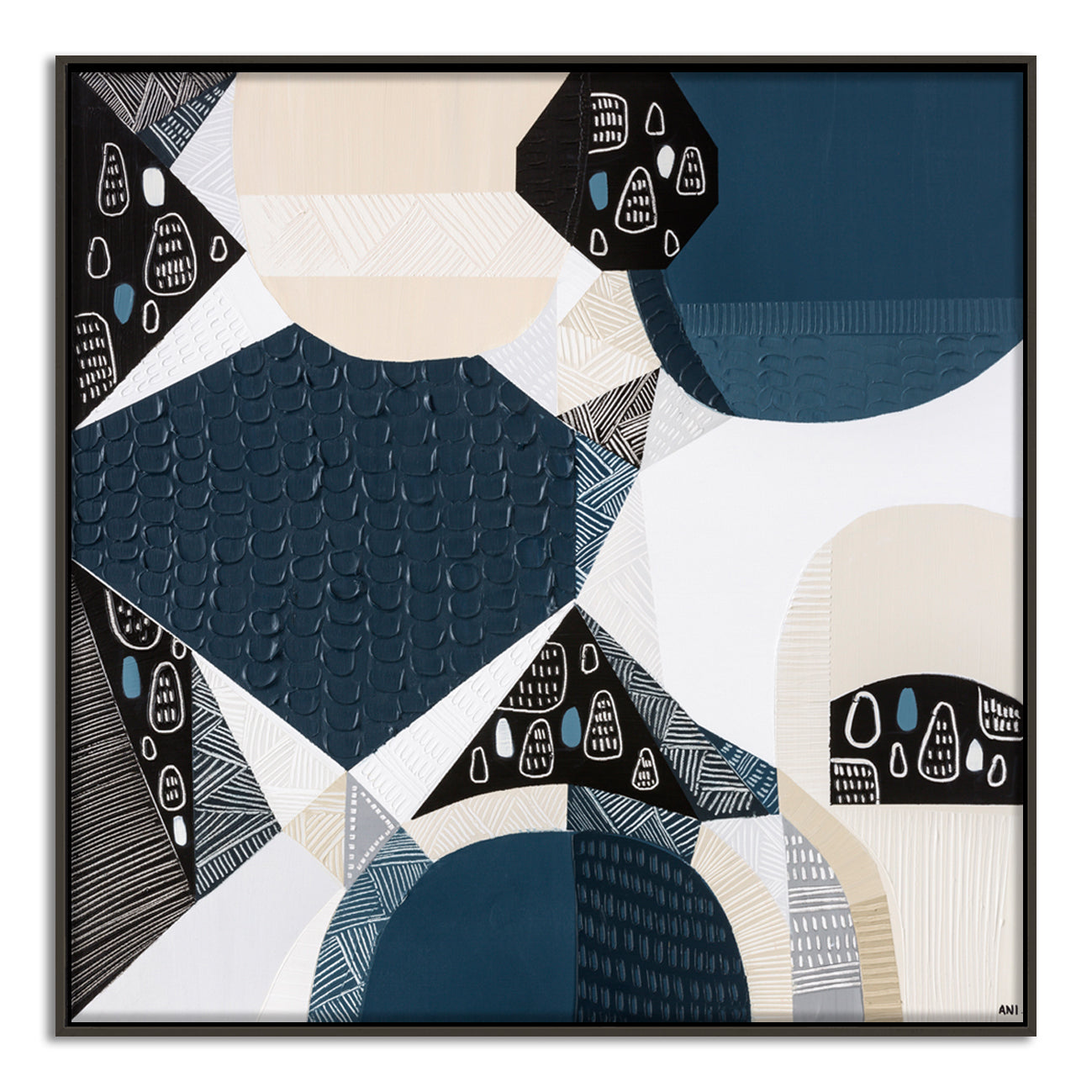 "Bluestone Heritage 2 art print by Ani Ipradjian. Abstract architectural artwork inspired by Melbourne’s Victorian-era bluestone laneways and buildings. Textured Australian art for global collectors and interior designers."c