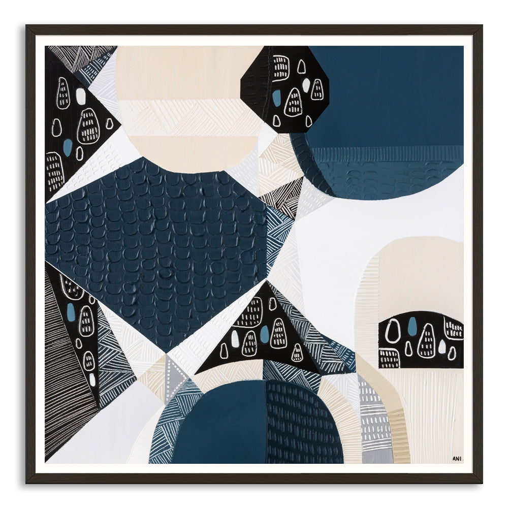 "Bluestone Heritage 2 art print by Ani Ipradjian. Abstract architectural artwork inspired by Melbourne’s Victorian-era bluestone laneways and buildings. Textured Australian art for global collectors and interior designers."