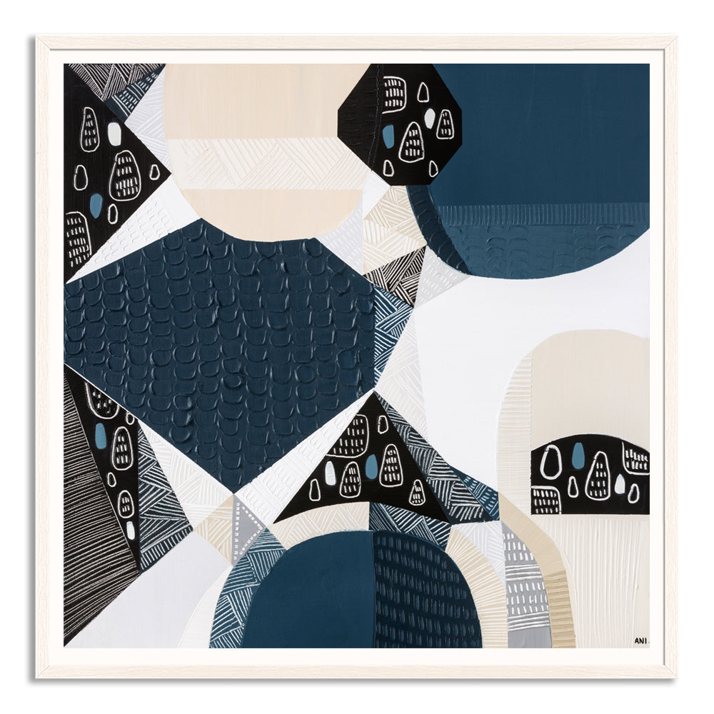 "Bluestone Heritage 2 art print by Ani Ipradjian. Abstract architectural artwork inspired by Melbourne’s Victorian-era bluestone laneways and buildings. Textured Australian art for global collectors and interior designers."
