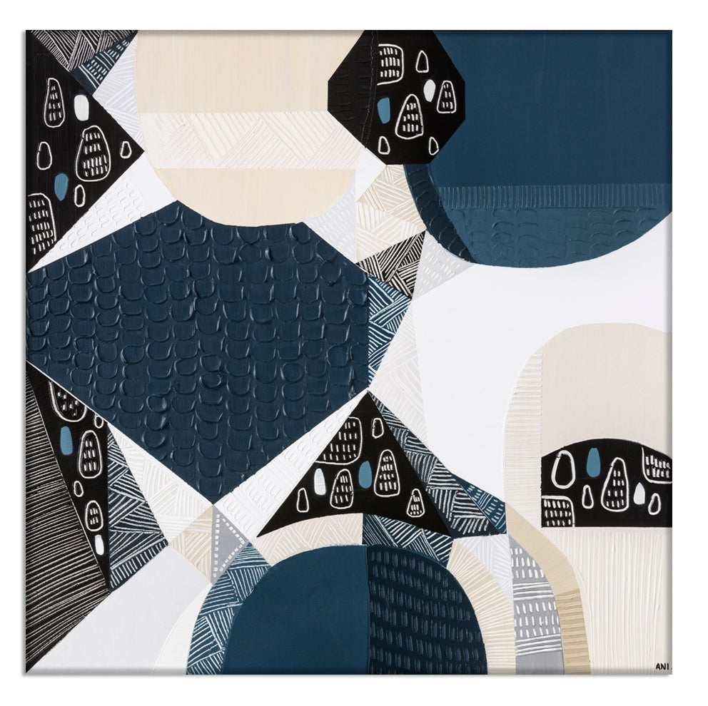"Bluestone Heritage 2 art print by Ani Ipradjian. Abstract architectural artwork inspired by Melbourne’s Victorian-era bluestone laneways and buildings. Textured Australian art for global collectors and interior designers."