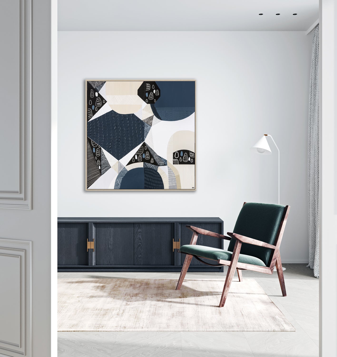 "Bluestone Heritage 2 art print by Ani Ipradjian. Abstract architectural artwork inspired by Melbourne’s Victorian-era bluestone laneways and buildings. Textured Australian art for global collectors and interior designers."