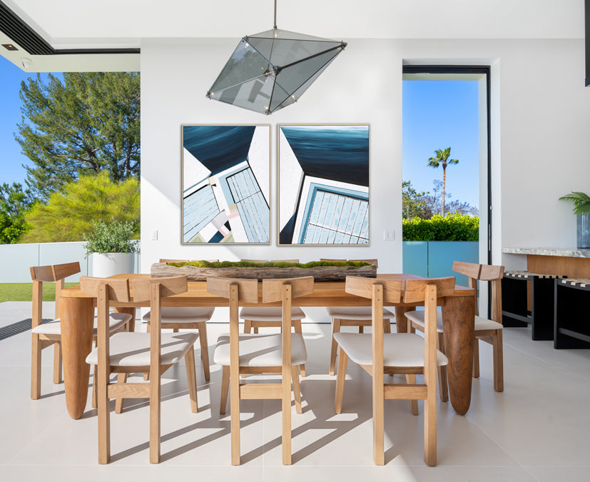 “Bondi Icebergs” print by Australian artist Ani Ipradjian – abstract coastal artwork inspired by Bondi Beach and its iconic ocean pool, featuring Mediterranean colours and dynamic textures.