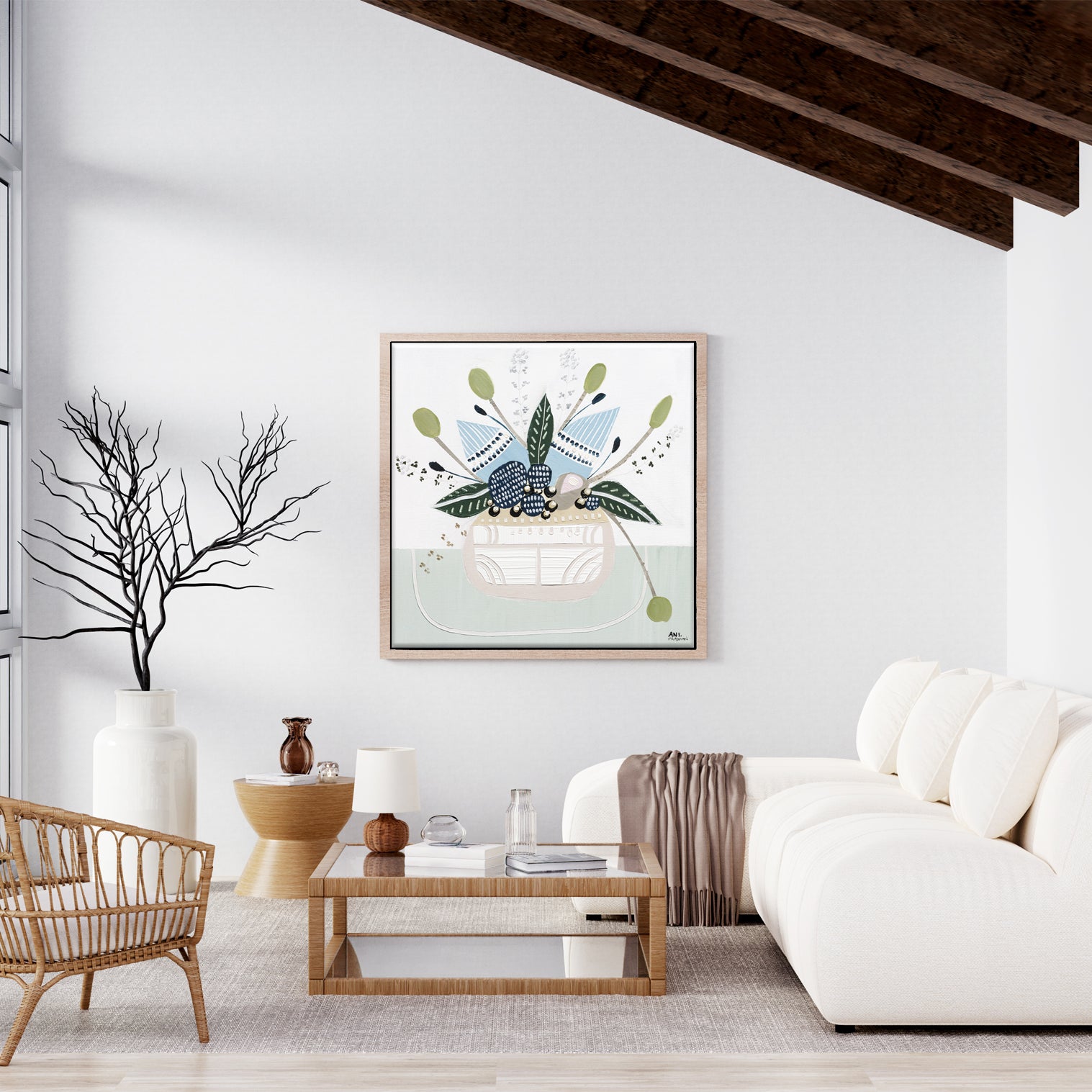Banksia Botanicals abstract Australian botanical artwork featuring the iconic Banksia flower, textured contemporary wall art with soft blues, earthy greens, and pink tones inspired by native Australian flora. Perfect for art collectors, interior designers, and lovers of Australian botanical paintings and prints seeking modern nature-inspired décor.