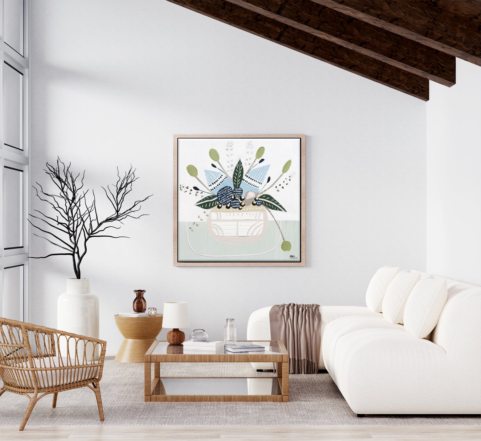 Banksia Botanicals abstract Australian botanical artwork featuring the iconic Banksia flower, textured contemporary wall art with soft blues, earthy greens, and pink tones inspired by native Australian flora. Perfect for art collectors, interior designers, and lovers of Australian botanical paintings and prints seeking modern nature-inspired décor.