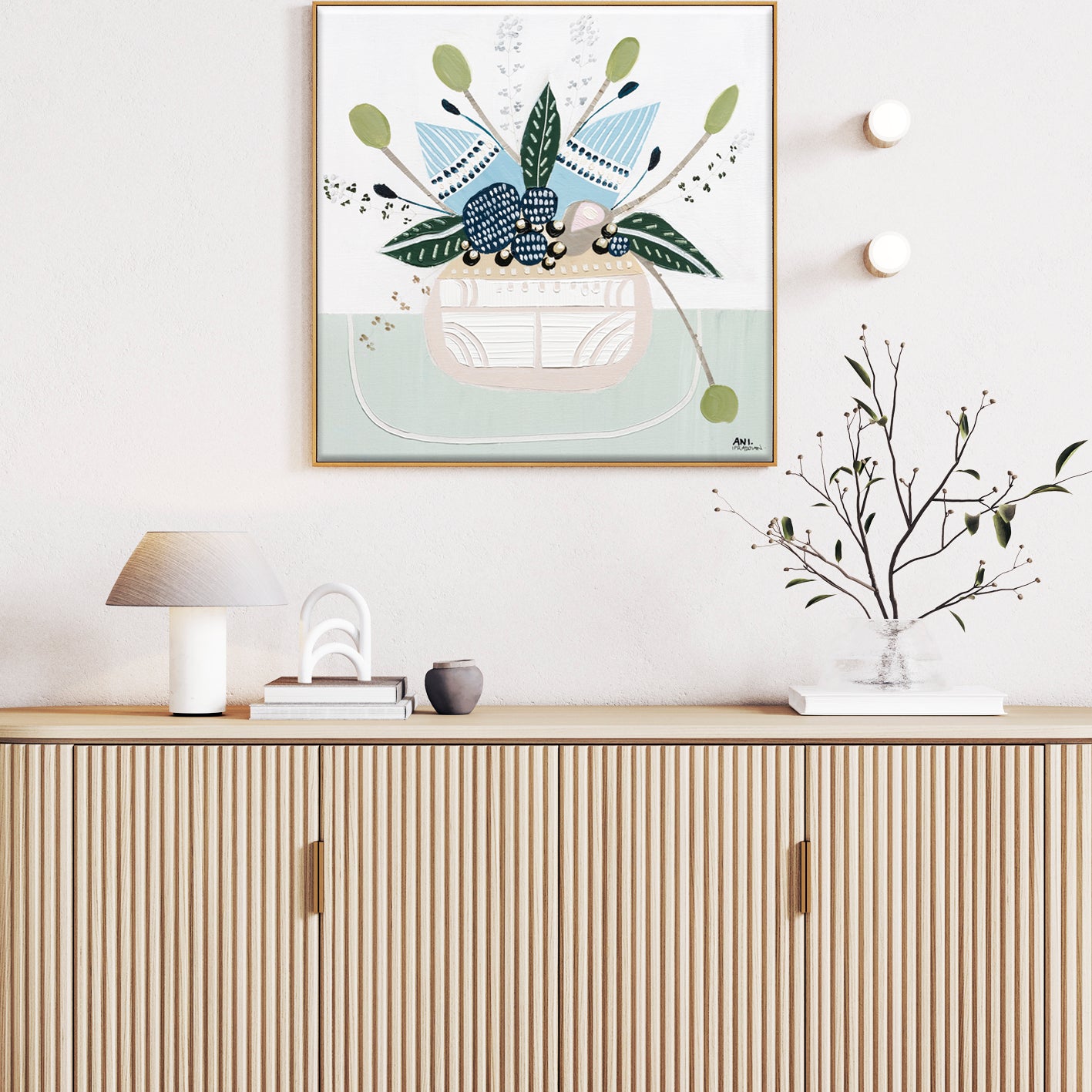 Banksia Botanicals abstract Australian botanical artwork featuring the iconic Banksia flower, textured contemporary wall art with soft blues, earthy greens, and pink tones inspired by native Australian flora. Perfect for art collectors, interior designers, and lovers of Australian botanical paintings and prints seeking modern nature-inspired décor.