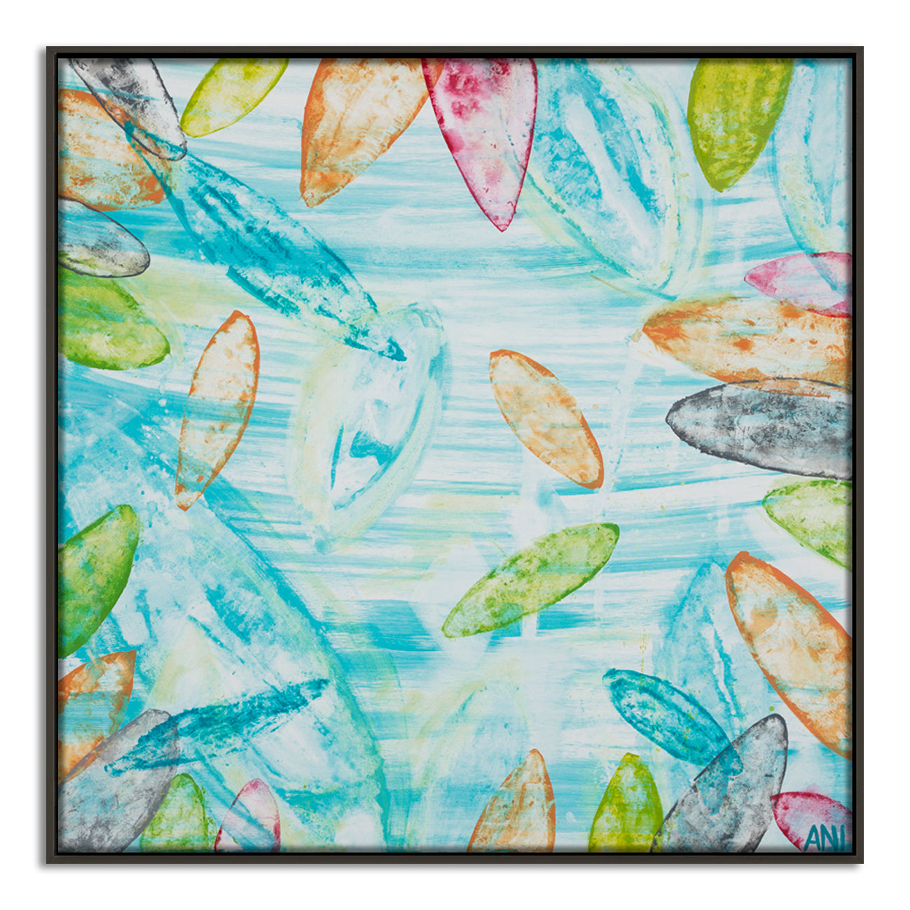 "Botanical Spirit" – Original abstract floral painting by Australian artist Ani Ipradjian, inspired by Melbourne’s Royal Botanic Gardens, featuring textured botanical tones and natural layers.