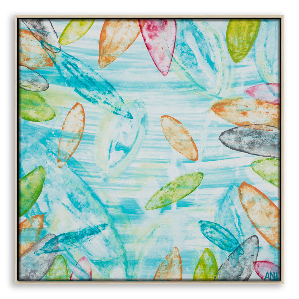 "Botanical Spirit" – Original abstract floral painting by Australian artist Ani Ipradjian, inspired by Melbourne’s Royal Botanic Gardens, featuring textured botanical tones and natural layers.