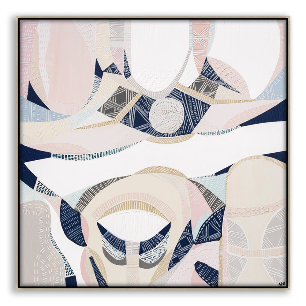 "Bubblegum Pink Lake" – Original abstract landscape painting by Australian artist Ani Ipradjian, inspired by the surreal pink lakes of Western Australia, featuring textured bubblegum pink hues and modern mixed media techniques.