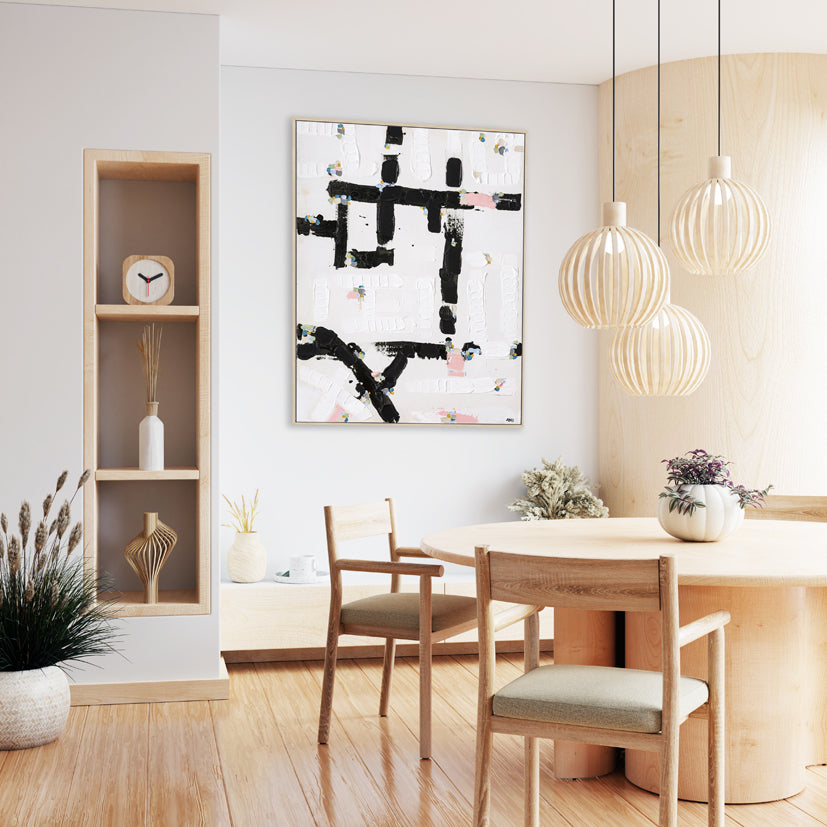 "City Lights" – Original abstract painting by Australian artist Ani Ipradjian, capturing the glow and energy of a vibrant city skyline at night in bold textured layers.