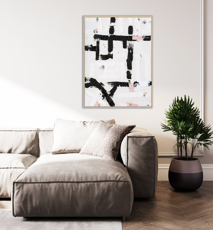 "City Lights" – Original abstract painting by Australian artist Ani Ipradjian, capturing the glow and energy of a vibrant city skyline at night in bold textured layers.