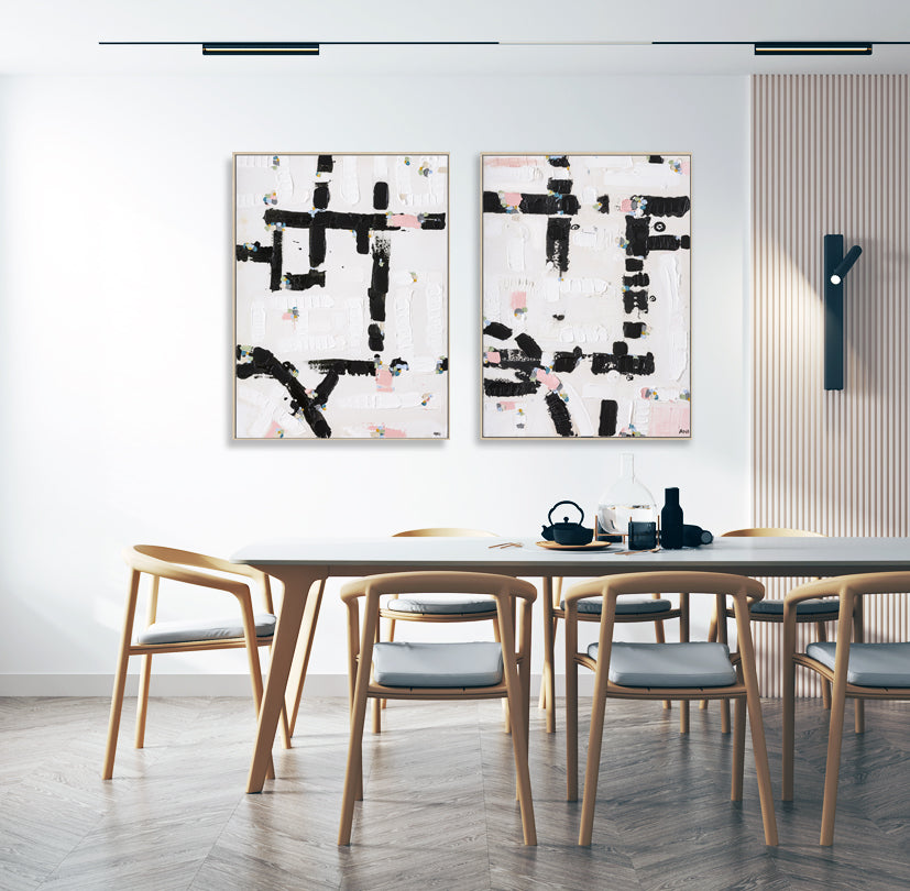 "City Lights" – Original abstract painting by Australian artist Ani Ipradjian, capturing the glow and energy of a vibrant city skyline at night in bold textured layers.