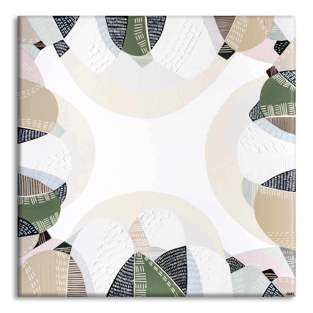 East Australian Cordillera – abstract mountain landscape painting and fine art print by Melbourne-based artist Ani Ipradjian. Inspired by the Great Dividing Range, this artwork features earthy browns, sage greens, and textured layers that capture the beauty and spirit of Australia’s mountain terrain. Perfect for collectors, interior designers, and art lovers seeking contemporary Australian landscape prints or original paintings with natural tones, bold texture, and modern design. Available with free Austral