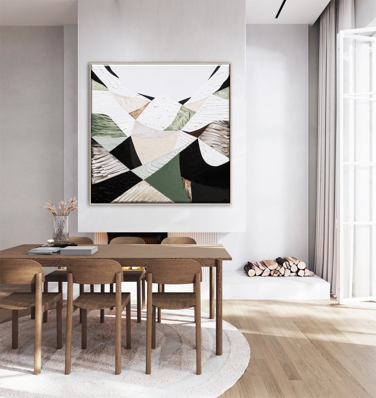 Eastern Ranges – Original Australian Mountain Landscape Painting by Melbourne artist Ani Ipradjian. Abstract interpretation of the Great Dividing Range, spanning Queensland, New South Wales, and Victoria. Featuring earthy browns, sage greens, and textured brushwork, this 80cm x 80cm canvas celebrates Australia’s native bushland, rugged terrain, and natural history. Framed in Tasmanian Oak, Black, or White. Free shipping Australia-wide with international shipping available. Ideal for art collectors, interior