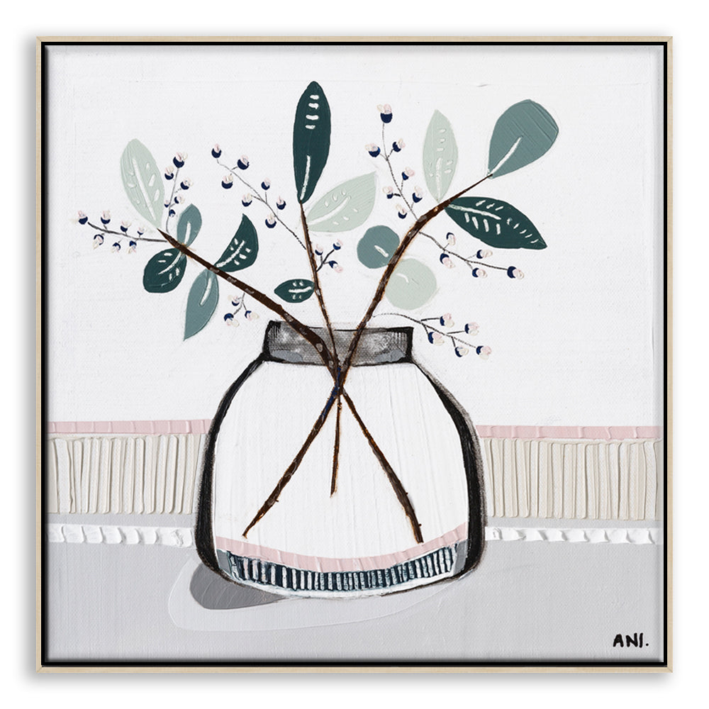 "Eucalyptus Love art print by Ani Ipradjian. Australian native eucalyptus-inspired artwork with textured brushstrokes. Ideal for interior styling, collectors, and international art buyers."