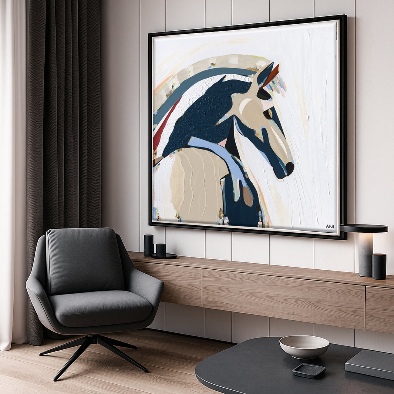 Year of the Fire Horse 2026 abstract artwork by Melbourne-based Australian artist Ani Ipradjian, inspired by the Chinese Zodiac Fire Horse symbolising strength, freedom, passion, and transformation, contemporary cultural art for collectors worldwide