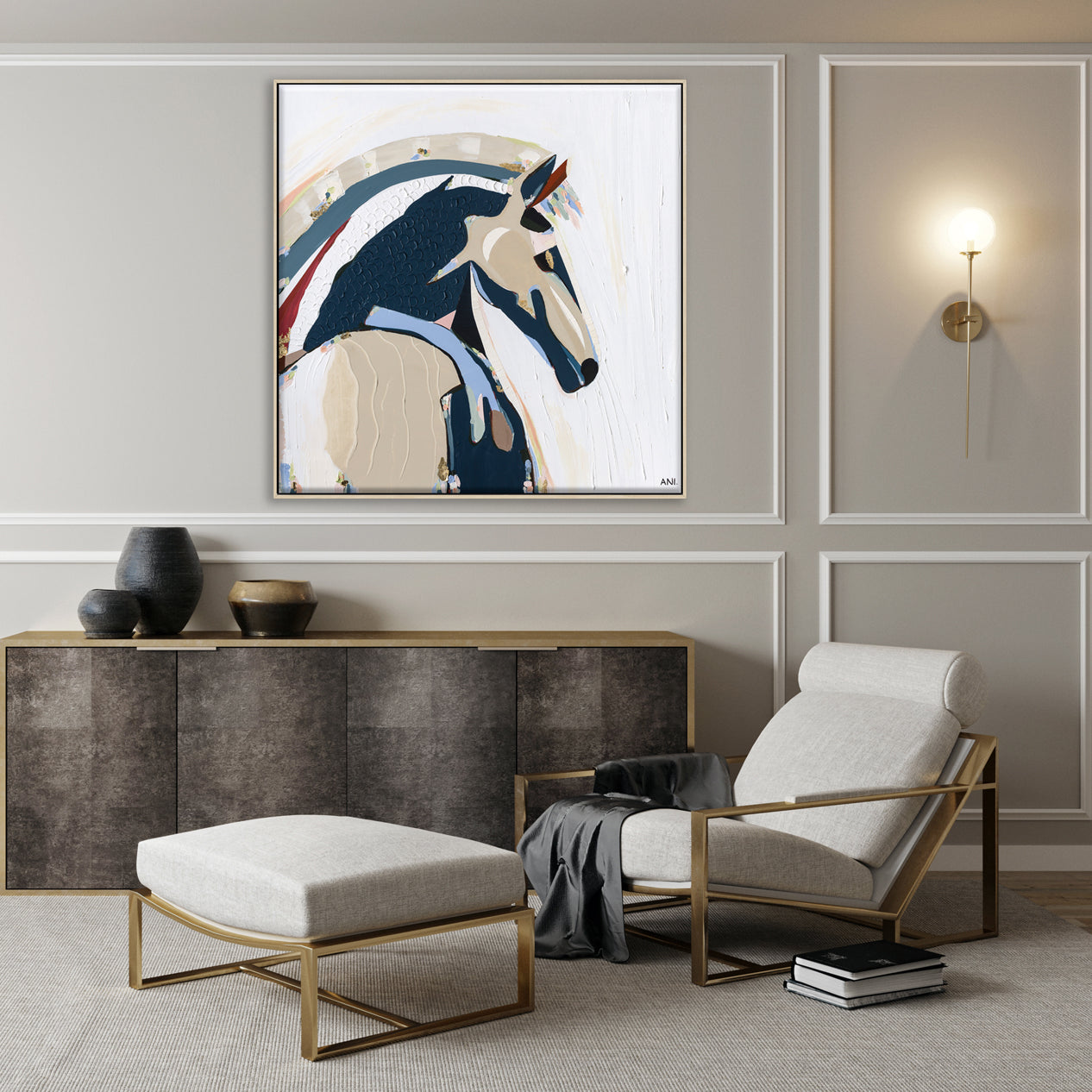 Year of the Fire Horse 2026 abstract artwork by Melbourne-based Australian artist Ani Ipradjian, inspired by the Chinese Zodiac Fire Horse symbolising strength, freedom, passion, and transformation, contemporary cultural art for collectors worldwide